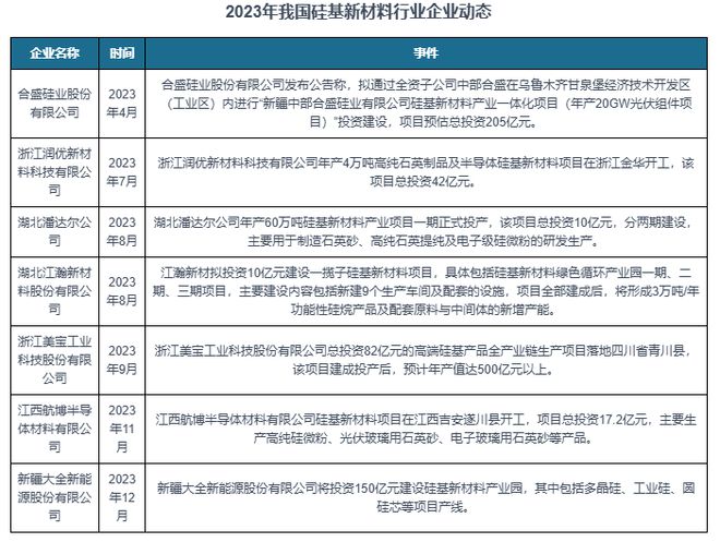 中国硅基新材料行业现状深度与未来前景分析报告AG九游会（2024-2031）(图9)