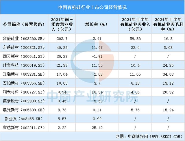2025中国有机硅上市公司全方位对比分析(图4)